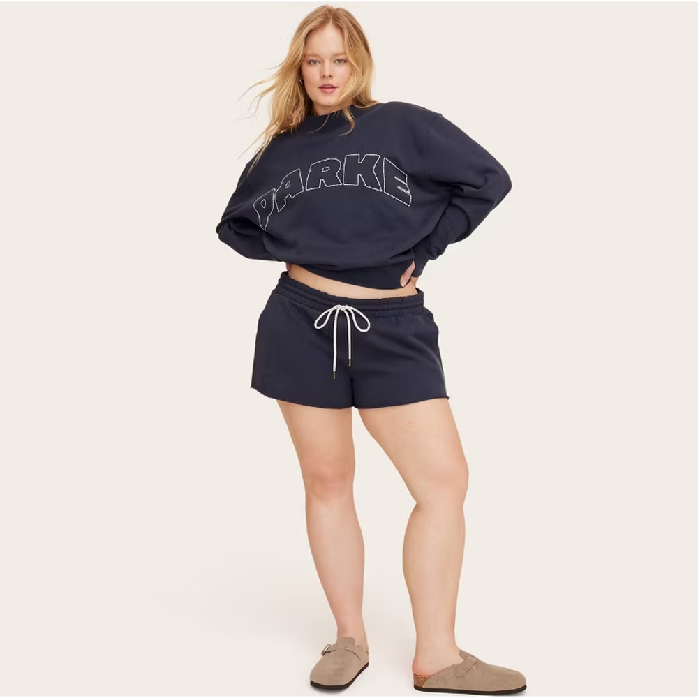 NWT Parke x Target In Hand Women's Mid-Rise Pull-On Sweatshorts -‎ Navy Blue S
